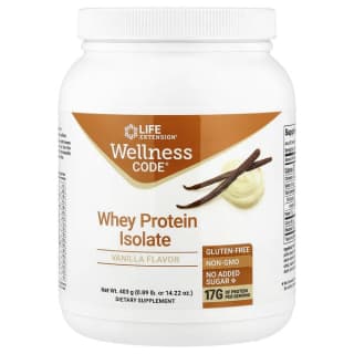 Life Extension, Wellness Code®, изолят сывороточного протеина, со вкусом ванили, 403 г (0,89 фунта)