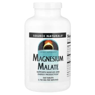 Source Naturals, малат магния, 360 таблеток (1250 мг в 1 таблетке)