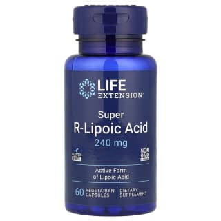 Life Extension, супер R-липоевая кислота, 240 мг, 60 вегетарианских капсул