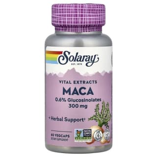 Solaray, Vital Extracts, мака, 300 мг, 60 растительных капсул