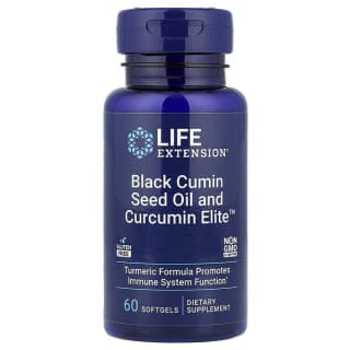 Life Extension, Масло семян черного тмина и Curcumin Elite ™, 60 мягких таблеток