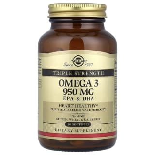 Solgar, омега-3, ЭПК и ДГК, тройной концентрации, 950 мг, 50 капсул