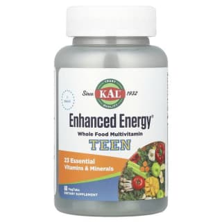 KAL, Enhanced Energy®, мультивитаминная добавка для подростков, 60 растительных таблеток