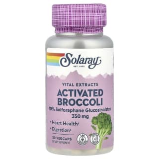 Solaray, Vital Extracts, активированный экстракт брокколи, 350 мг, 30 капсул VegCap