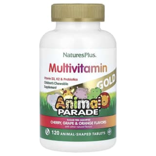 NaturesPlus, Source of Life, Animal Parade Gold, жевательные мультивитамины с микроэлементами для детей, ассорти, 120 таблеток в форме животных