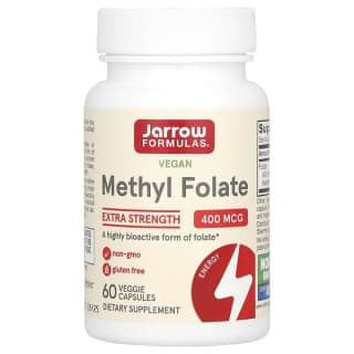 Jarrow Formulas, веганский метилфолат, повышенной силы действия, 400 мкг, 60 растительных капсул