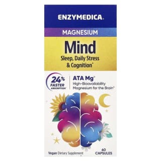 Enzymedica, Mind, магний, 60 капсул (350 мг в 1 капсуле)